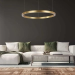Lampa wisząca Midway duża złota LED 3000K