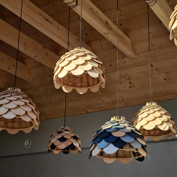 Lampa wisząca Burgo mała drewniana 1xE27
