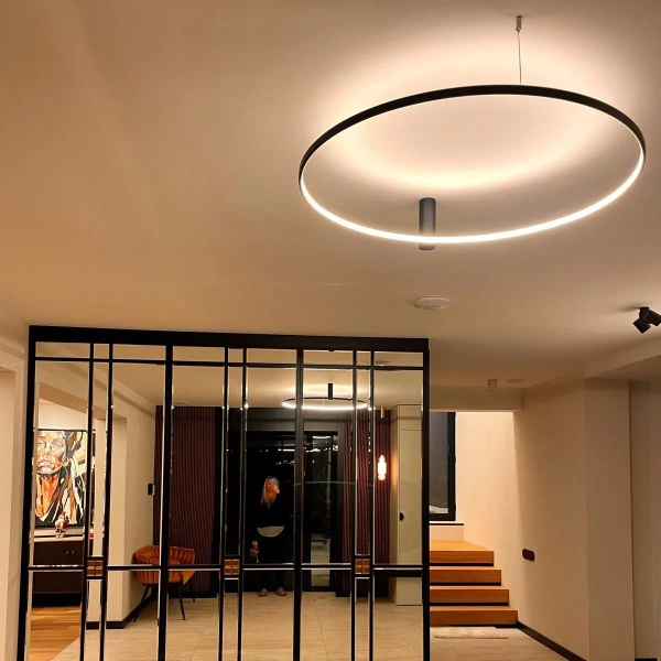Plafon Ring L 90 cm czarny LED 50W CCT