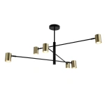 Lampa wisząca Snow 6 80 cm czarno-złota 6xGU10
