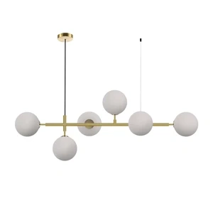 Lampa wisząca Alisa 6 złota z białymi kloszami 6xE14