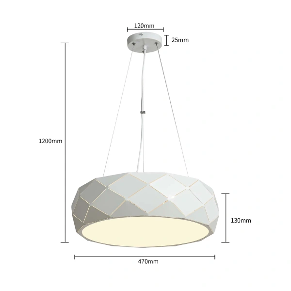 Lampa wisząca Reus biała 3xE27