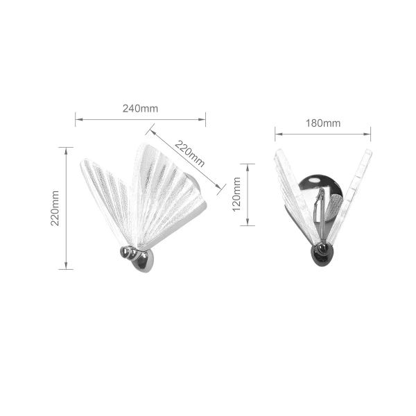 Kinkiet Mariposa srebrny LED 8W CCT