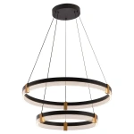 Lampa wisząca Plum 2 śr. 60/40 cm czarno-transparentna LED CCT