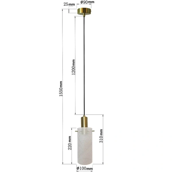 Lampa wisząca Tirana 1 biało-złota 1xE27