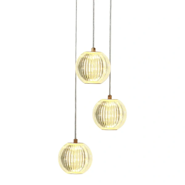 Lampa wisząca Brillant 3 złota LED CCT