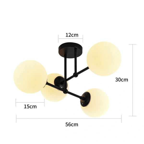 Lampa wisząca Roma 4 czarna 4xE14