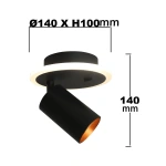 Spot sufitowy Parma 1 czarny 1xGU10 + LED 5W CCT