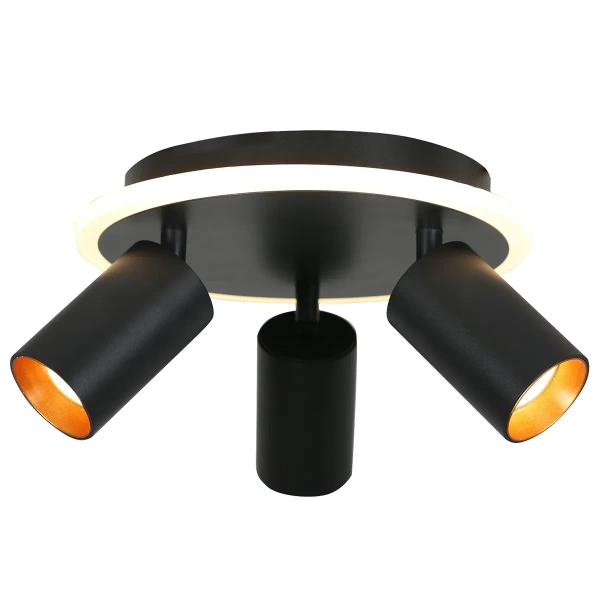 Plafon Parma 3 okrągły czarny 3xGU10 + LED 13W CCT