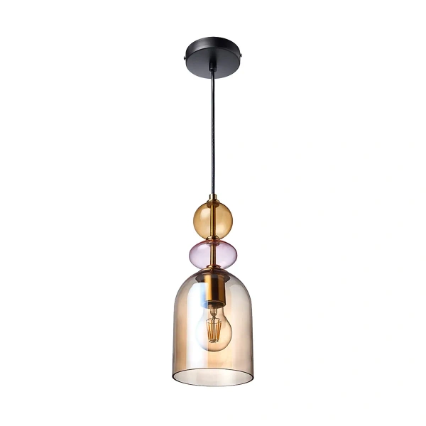 Lampa wisząca Tropea M bursztynowa 1xE27