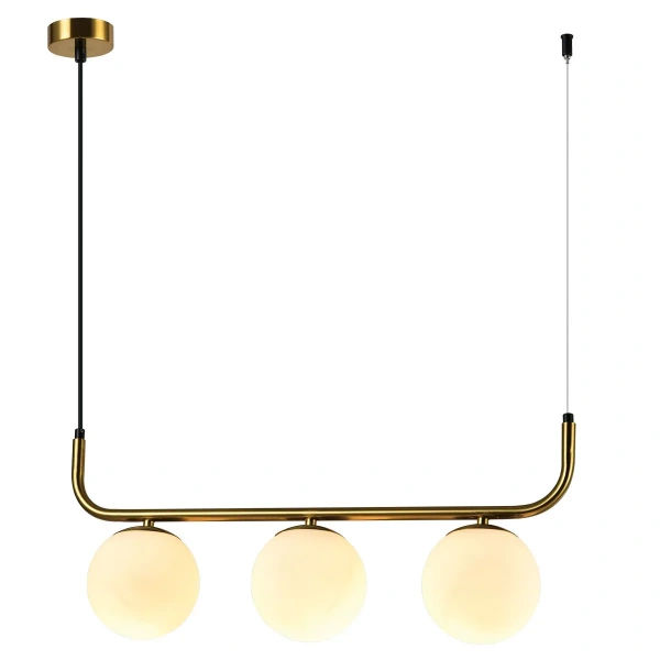 Lampa wisząca Alisa 3 złota z białymi kloszami 3xE14