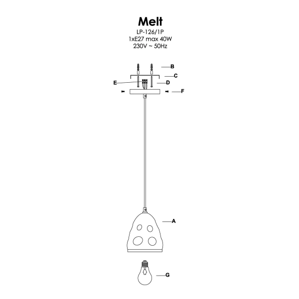 Lampa wisząca Melt czarna 1xE27