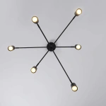 Lampa wisząca Snow 6 80 cm czarna 6xGU10