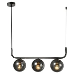 Lampa wisząca Alisa 3 grafitowa z dymionymi kloszami 3xE14