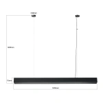 Lampa wisząca Mira L czarna LED 45W CCT