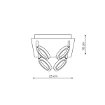Plafon Carrara 4 srebrny LED 20W 3000K