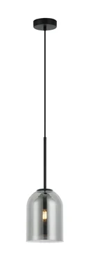 Lampa wisząca Elaris czarna z dymionym kloszem 1xE27