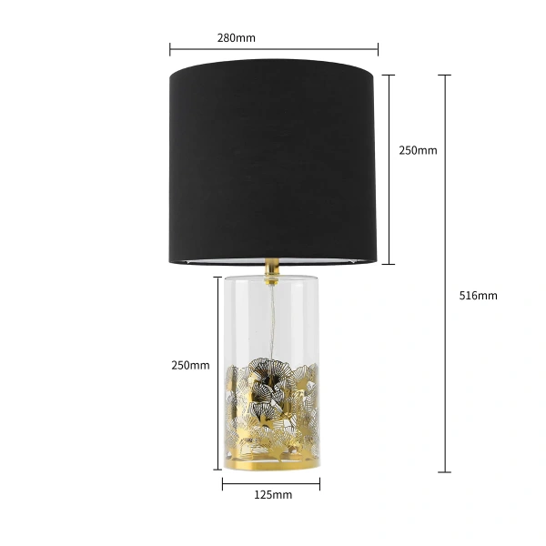 Lampa stołowa Sunflower czarno-transparentna 1xE27