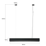Lampa wisząca Mira M czarna LED 32W CCT