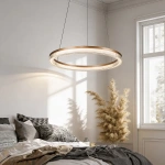 Lampa wisząca Midway Cristal Triangle duża złoto-transparentna LED CCT