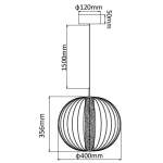 Lampa wisząca Treviso mała czarna LED CCT