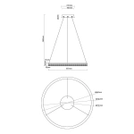 Lampa wisząca Midway Cristal Triangle mała złoto-transparentna LED CCT