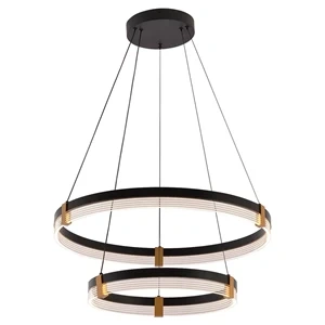Lampa wisząca Plum 2 śr. 60/40 cm czarno-transparentna LED CCT