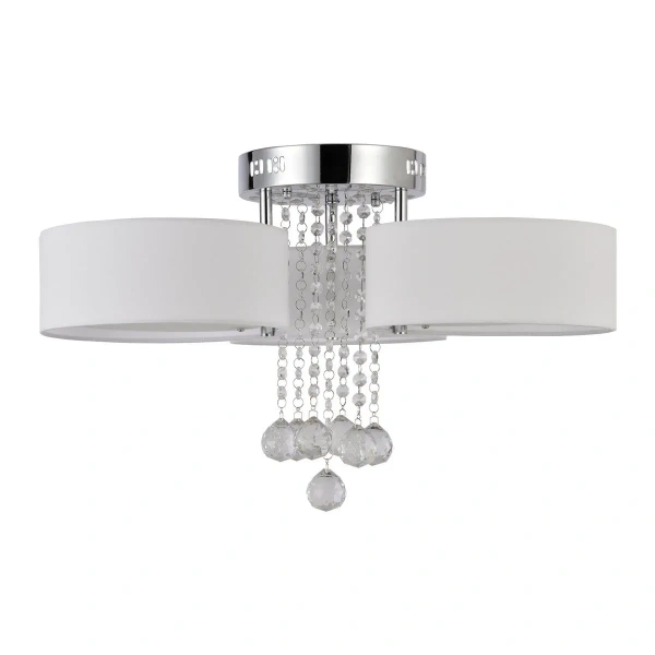 Plafon Gambela biało-srebrny 3xE27 + LED
