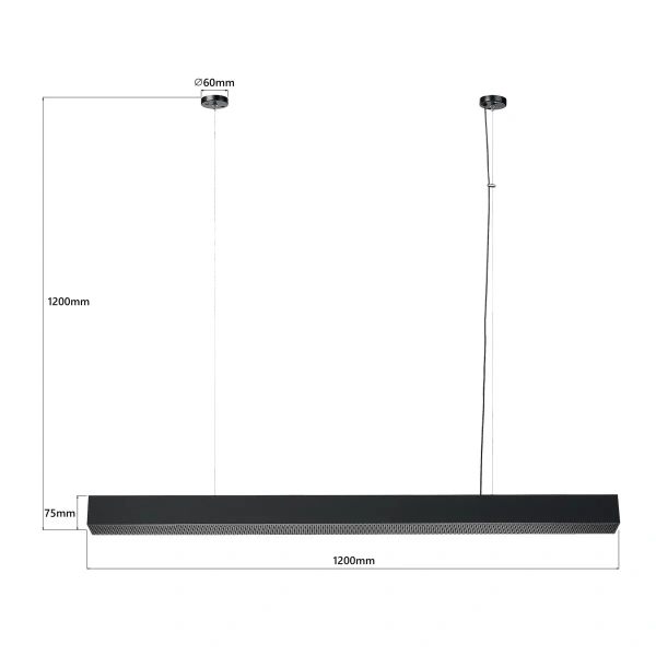 Lampa wisząca Mira L czarna LED 45W CCT
