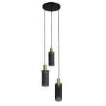 Lampa wisząca Tirana 3 okrągła czarno-złota 3xE27
