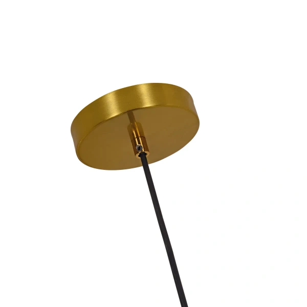 Lampa wisząca Piega 1 duża złota z dymionym kloszem 1xE27