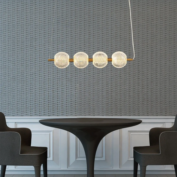 Lampa wisząca Diamond 4 listwa złota LED CCT