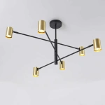 Lampa wisząca Snow 6 80 cm czarno-złota 6xGU10