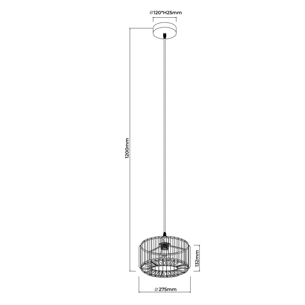 Lampa wisząca Vetro okrągła złota 1xE27