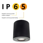 Tuba natynkowa Faro XL czarna 1xGU10 IP65