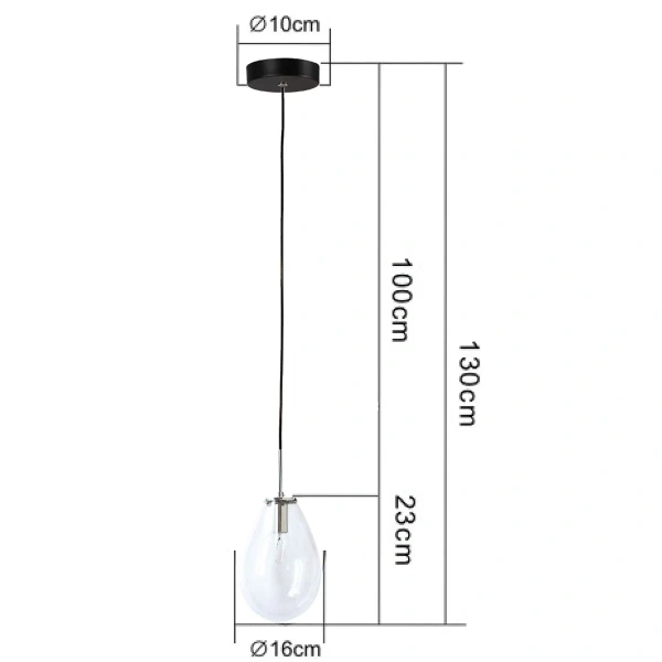 Lampa wisząca Fondi 1 czarna 1xE14