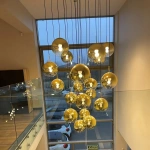 Lampa wisząca Palla duża złota 1xE27