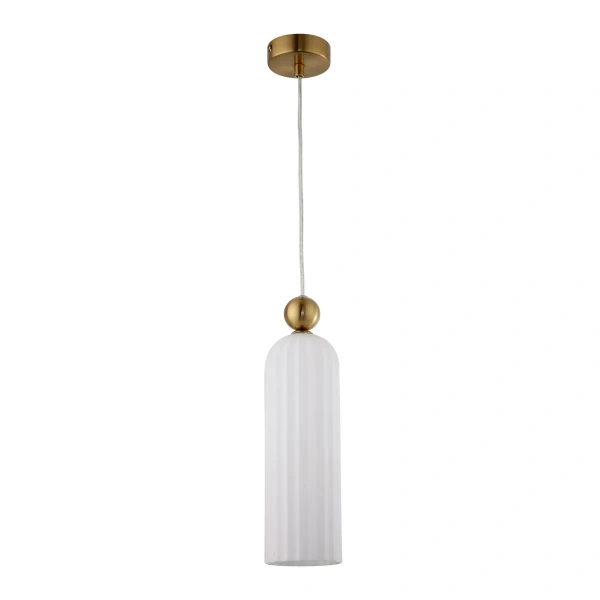 Lampa wisząca Piega 1 złota z białym kloszem 1xE14