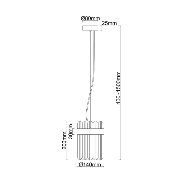 Lampa wisząca Vetro 1 chromowana 1xE14