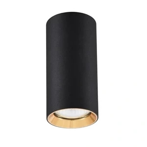 Tuba natynkowa Manacor 17 cm czarno-złota 1xGU10