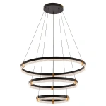 Lampa wisząca Plum 3 śr. 80/60/40 cm czarno-transparentna LED CCT