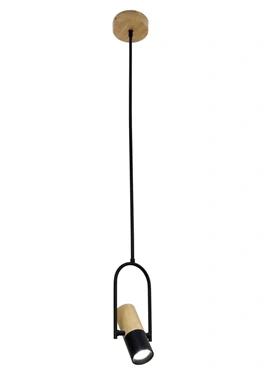 Lampa wisząca Bovino drewniano-czarna 1xGU10
