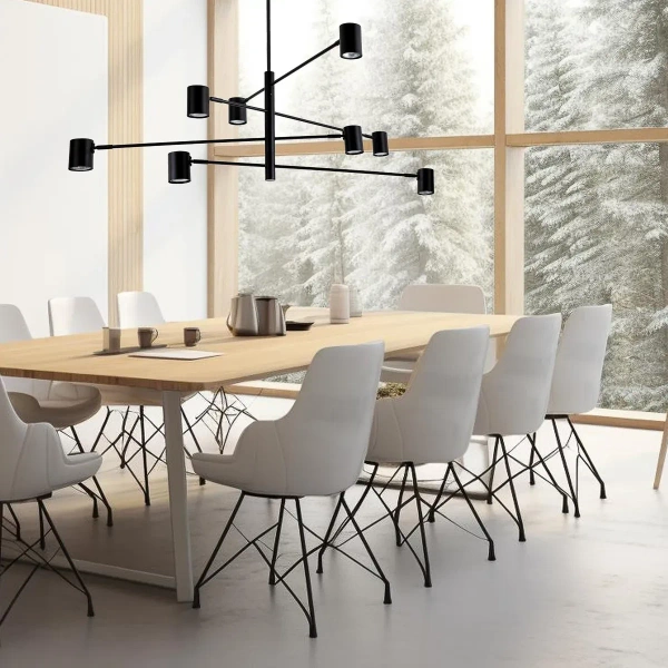 Lampa wisząca Snow 8 czarna 8xGU10
