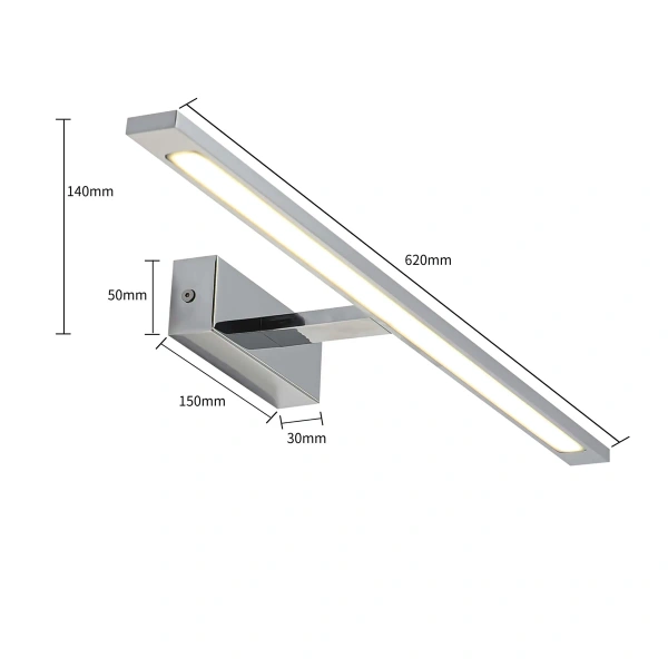 Kinkiet Isla duży chromowany LED 3000K IP44