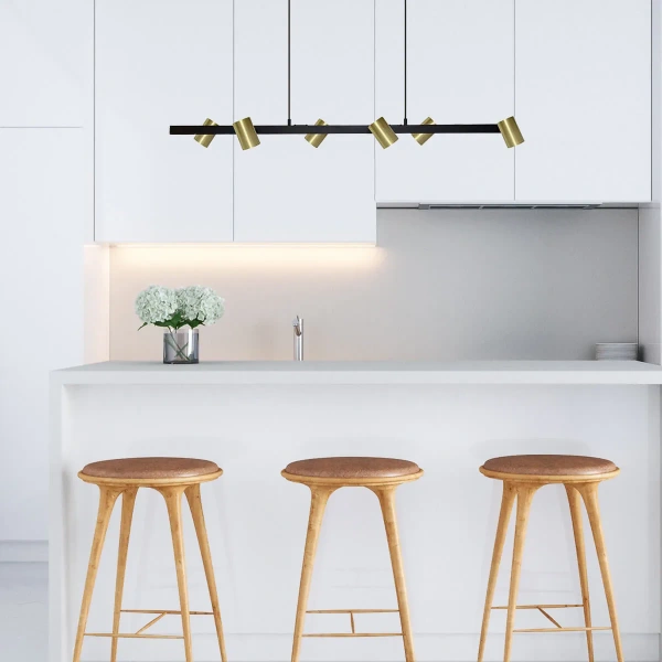 Lampa wisząca Snow 6 115 cm czarno-złota 6xGU10