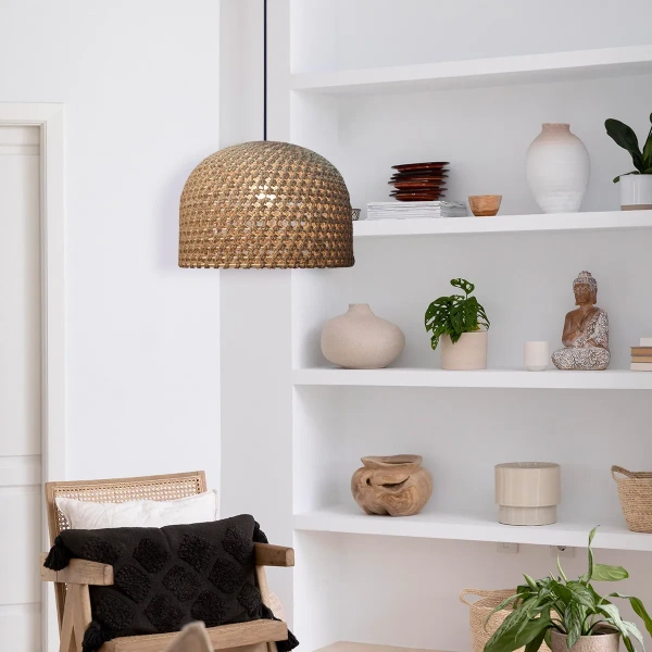 Lampa wisząca Kanso rattanowa 50 cm jasnobrązowa 1xE27
