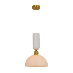 Lampa wisząca Piega 1 duża złota z białym kloszem 1xE27