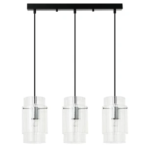 Lampa wisząca Savona 3 listwa transparentno-czarna 3xE27