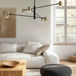 Lampa wisząca Snow 6 80 cm czarno-złota 6xGU10