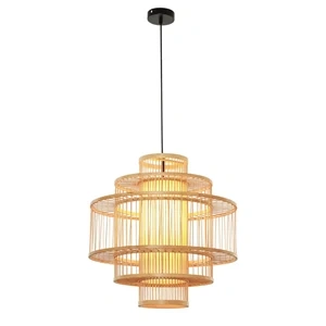 Lampa wisząca Stela rattanowa beżowa 1xE27